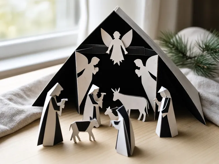 Un presepe di cartoncino