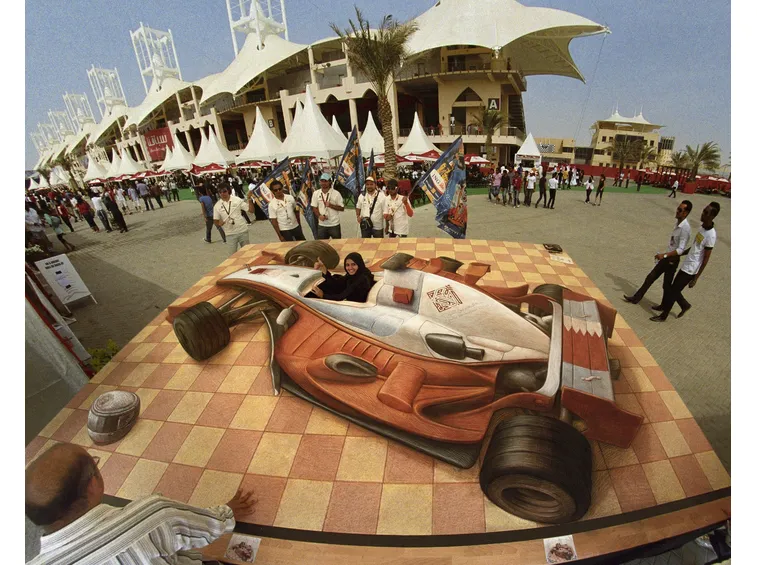 Disegno 3d su strada
