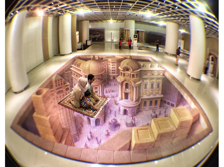 Opera di Kurt Wenner con effetto 3d