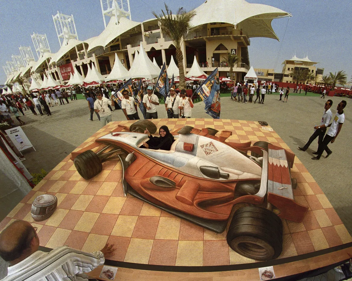 Disegno 3d su strada