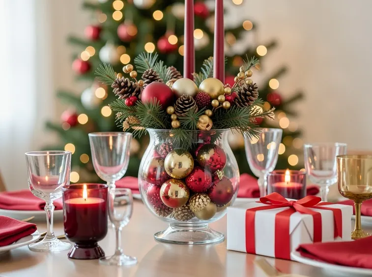 Decorazioni natalizie per la tavola