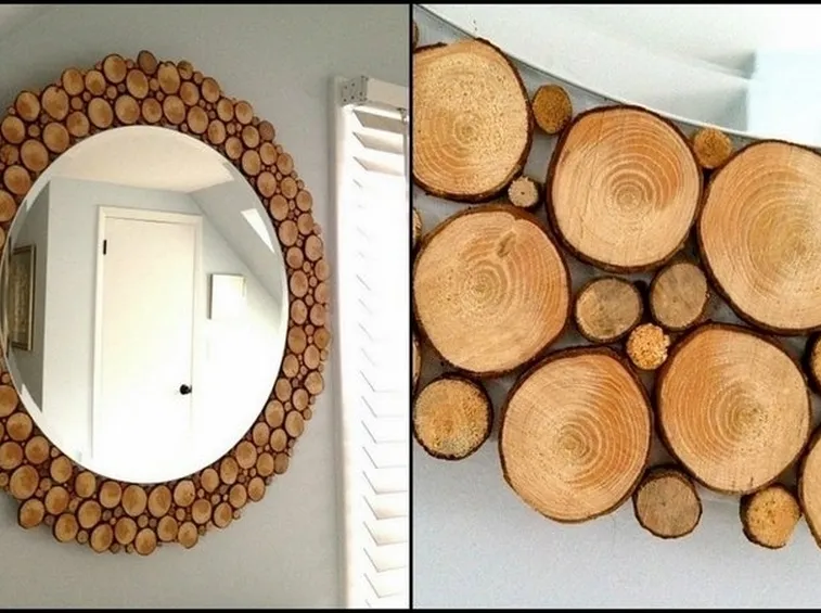 Specchiera costruita in legno