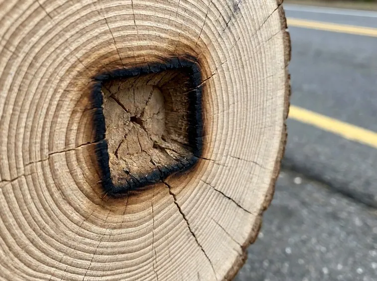 Tronco legno inciso