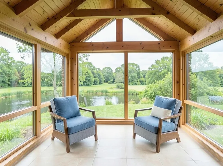 Grande veranda in legno