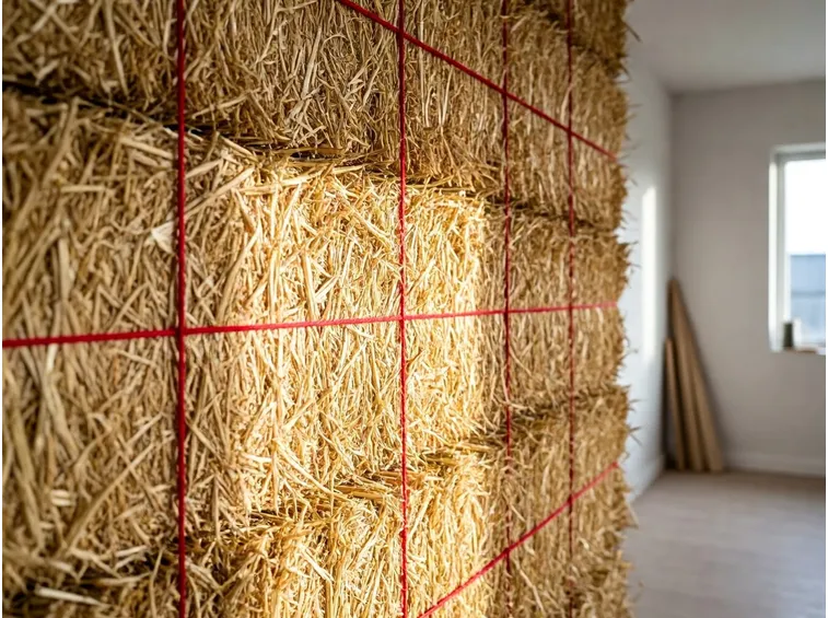 un muro costruito con la paglia