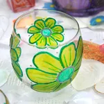 Bicchiere in vetro decorato