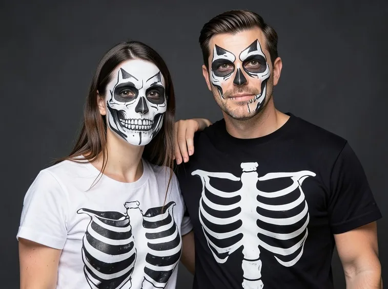 Costumi di carnevale fai da te, due originali travestimenti da scheletro