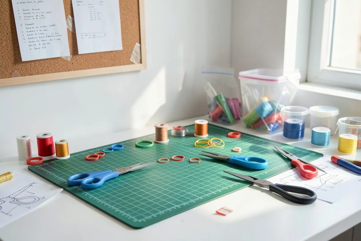 Il tavolo di lavoro di qualcuno che fa del bricolage