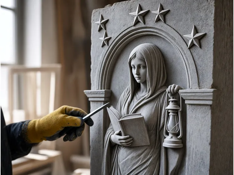 Finitura dei particolari scolpiti