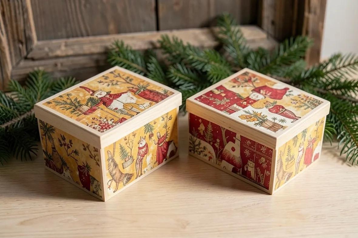 Regali di Natale decorati con il 