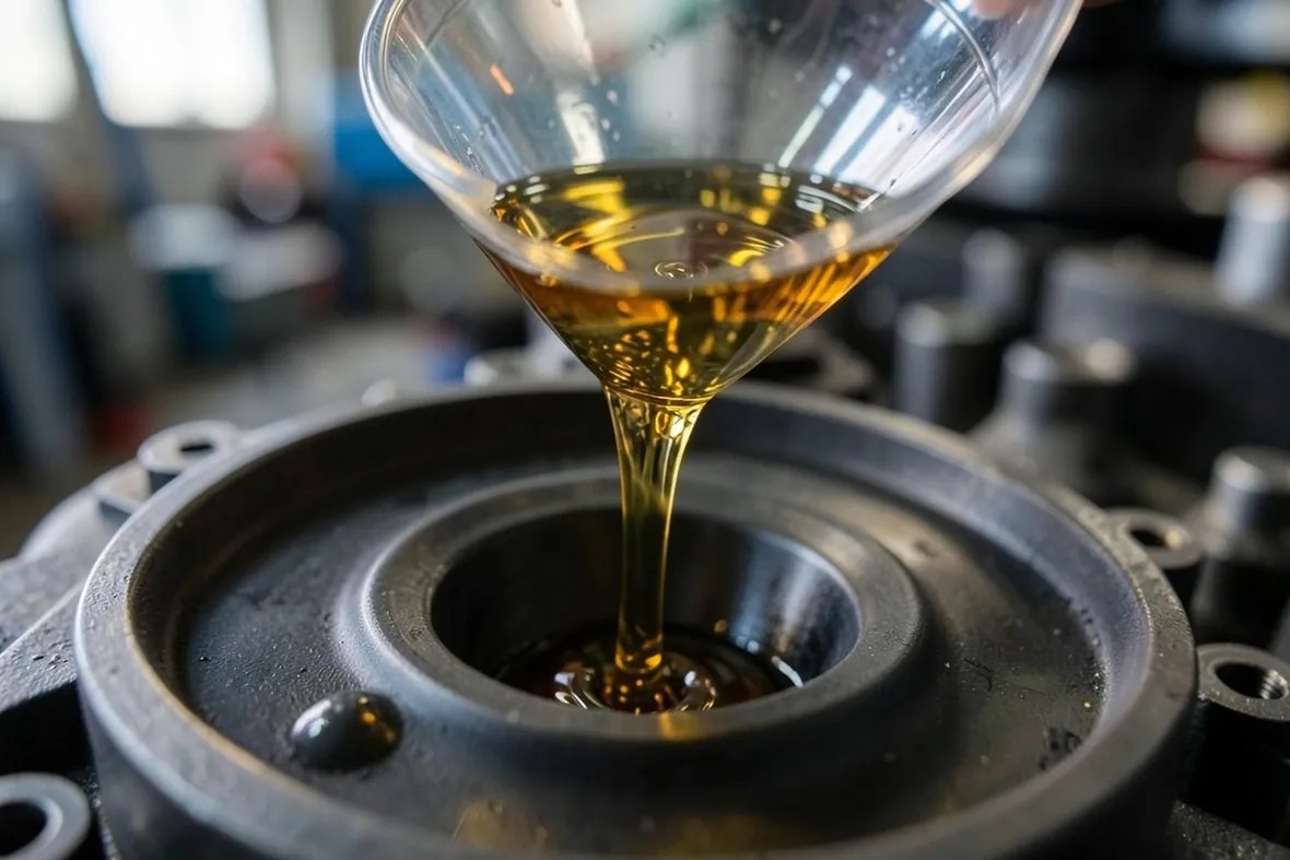L'aggiunta di olio all'interno di un motore
