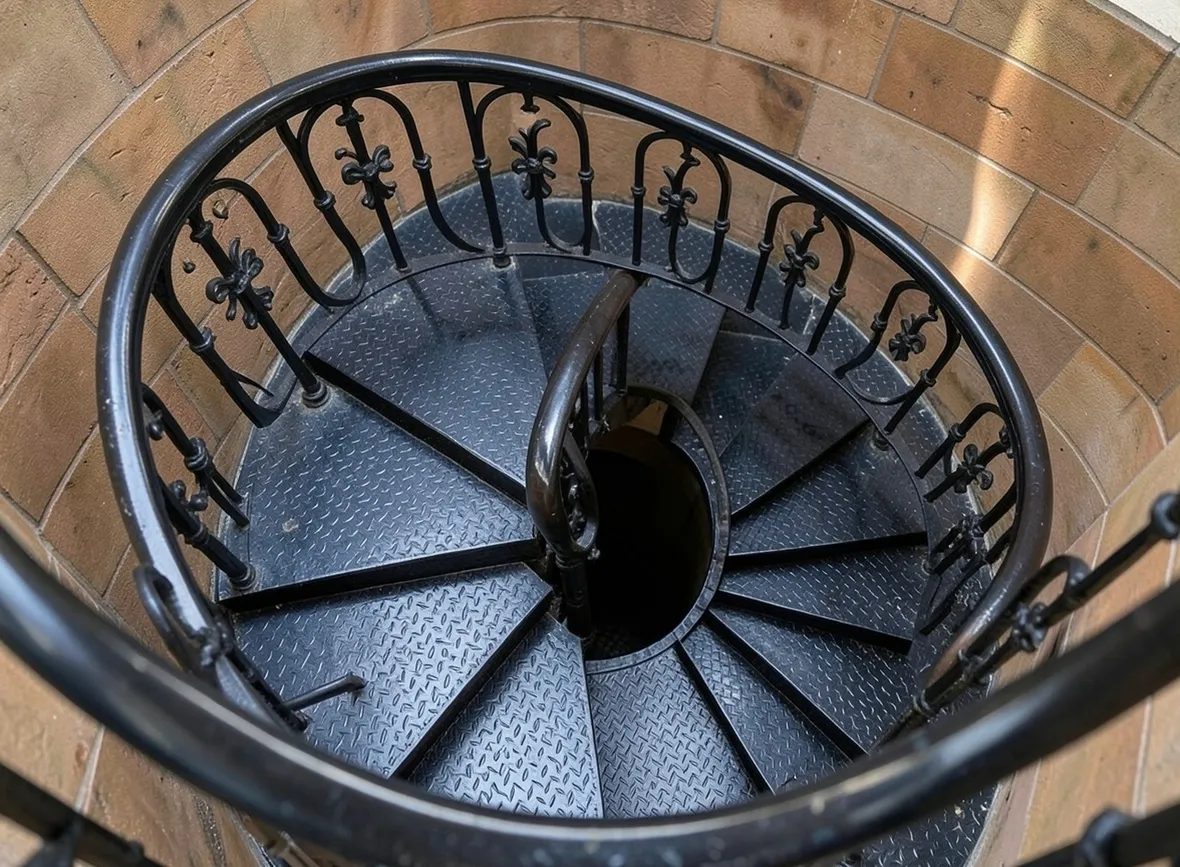 parapetto scala in ferro battuto