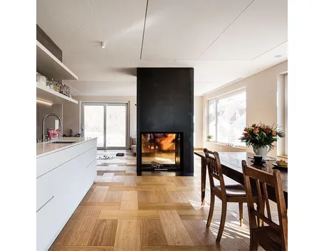 Zona giorno con parquet