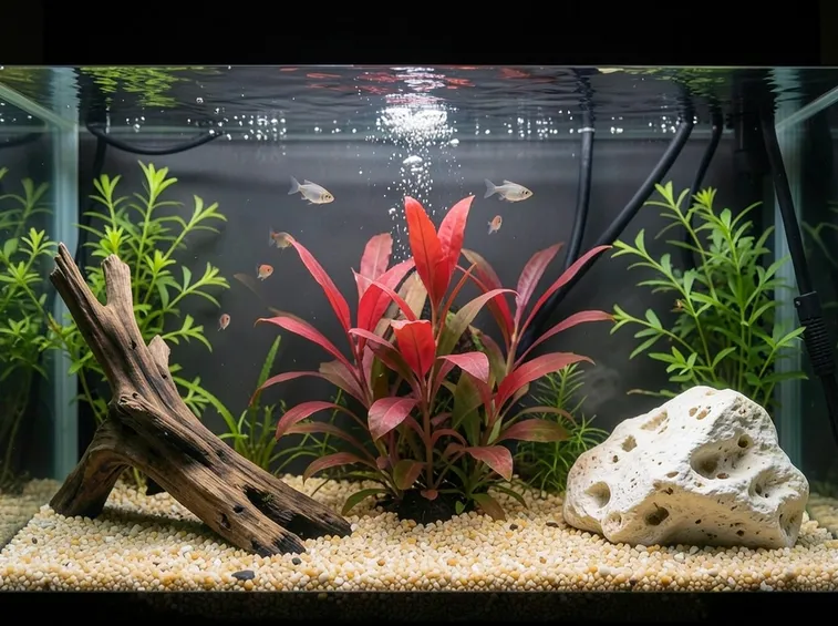 Acquario decorativo in casa