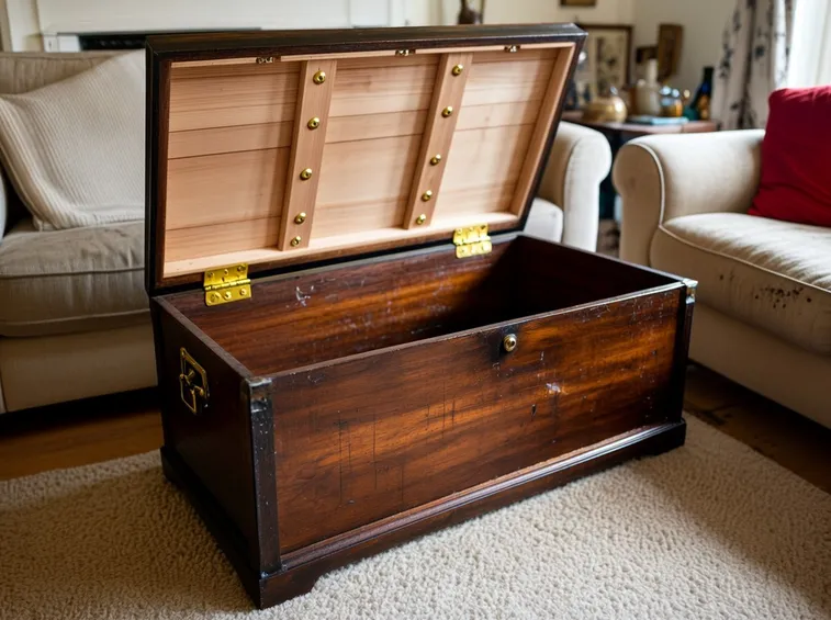baule in legno contenitore