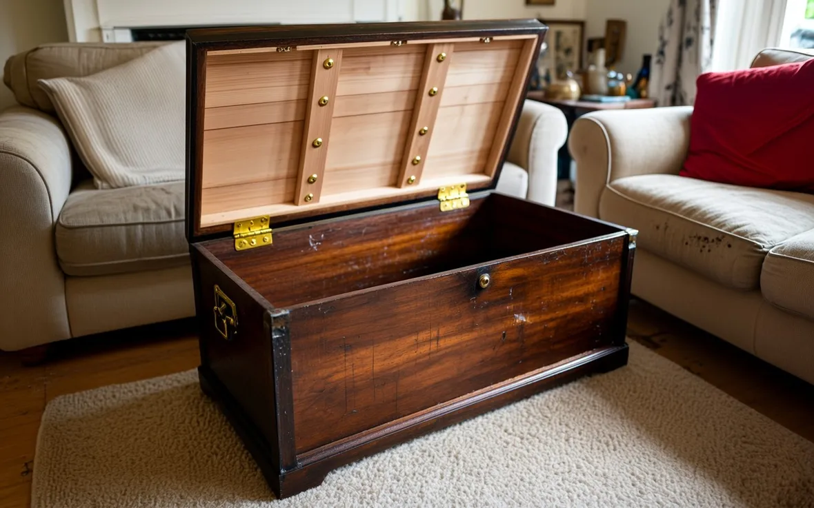 baule in legno contenitore