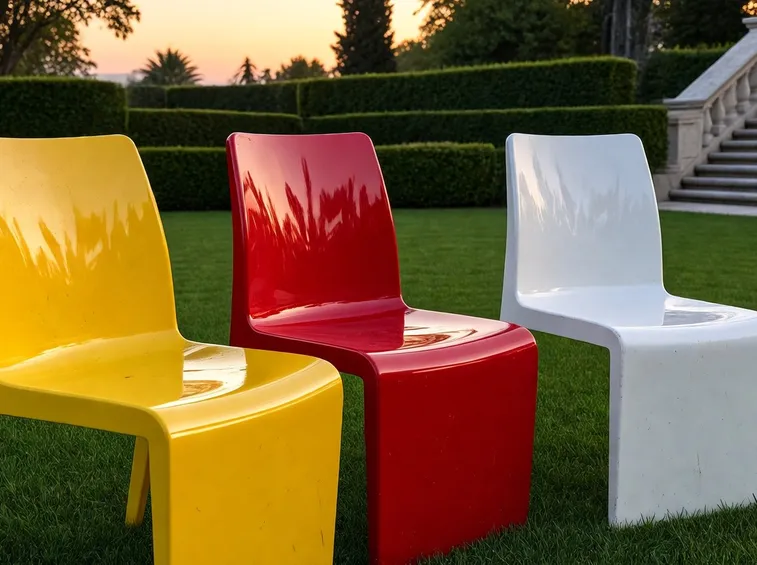 Sedute realizzate con verniciatura della plastica