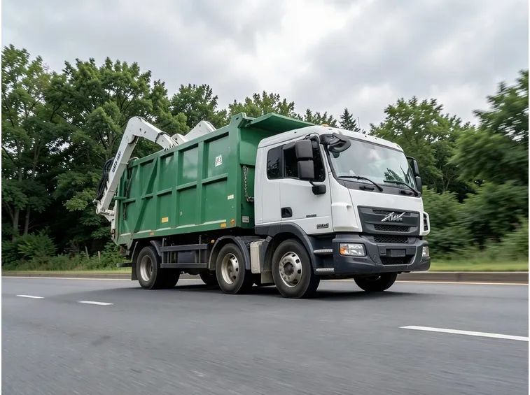Camion adibito alla raccolta dei rifiuti