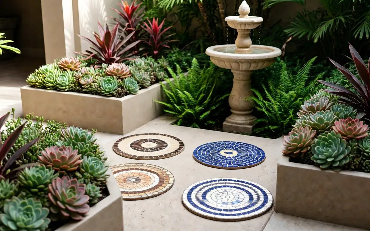 Mosaici fai da te nel giardino