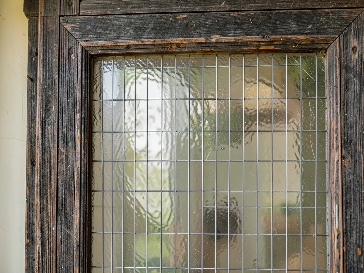 Porta di vetro retinato