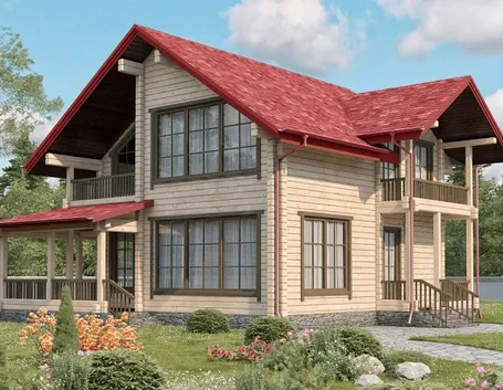 Casa in legno su due livelli