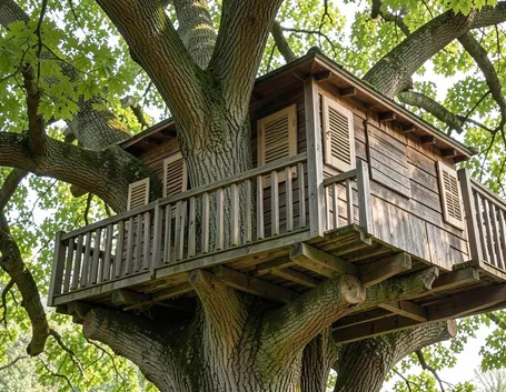 Casa sull'albero con rami
