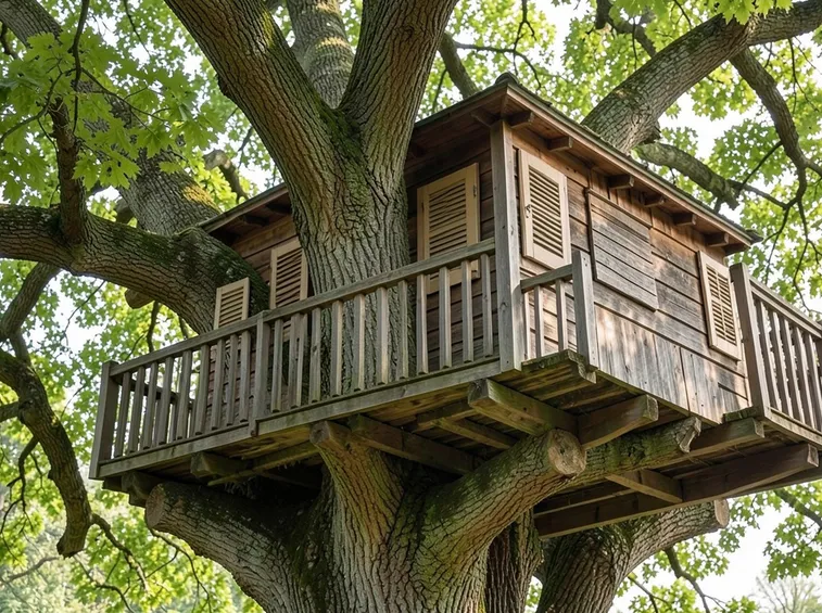 Casa sull'albero con rami