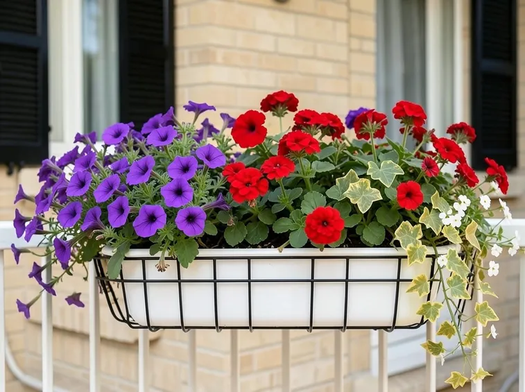 Balcone con vaso da fiori