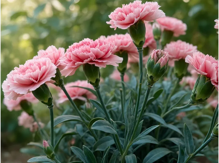 Pianta di garofani rosa