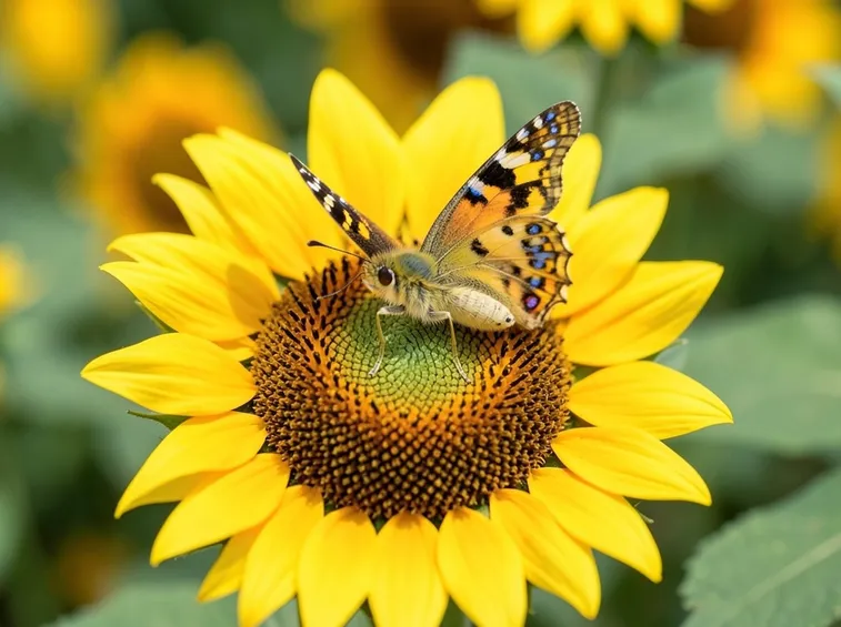 Farfalla amica del girasole