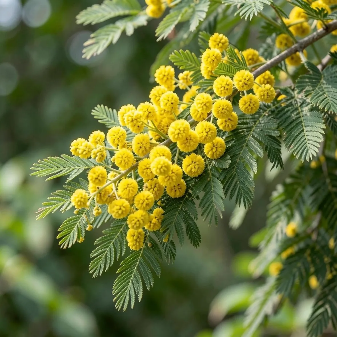 Ramo di pianta di mimosa