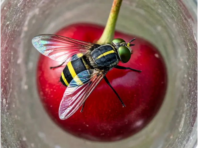 Una mosca del ciliegio