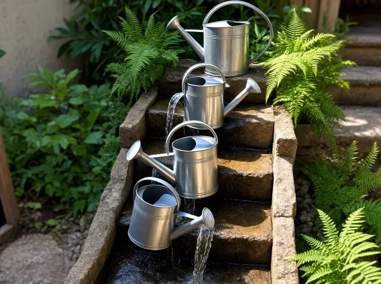 Fontana da giardino fai da te con annaffiatoi