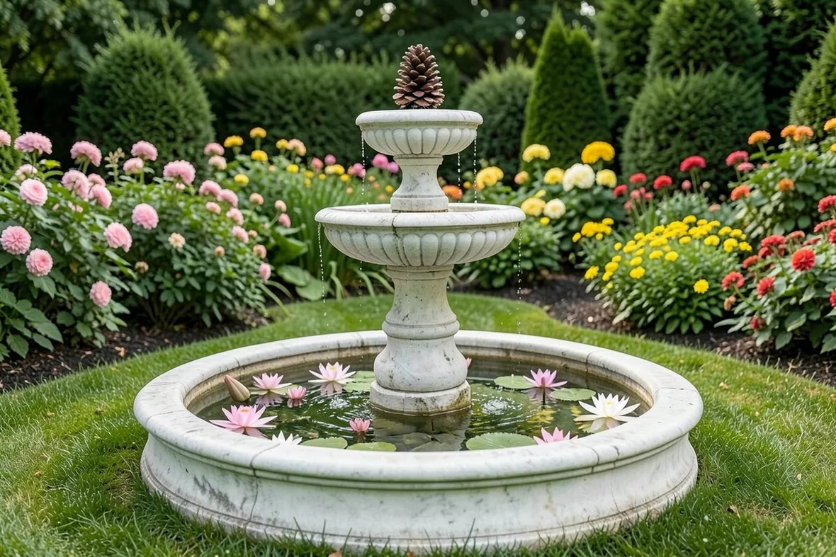 Elegante fontana da giardino
