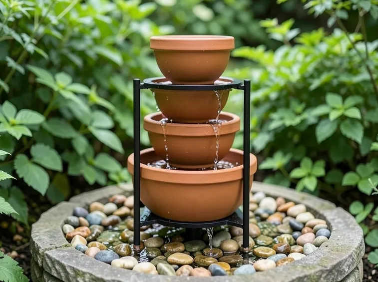 Un esempio di fontana di giardino fai da te