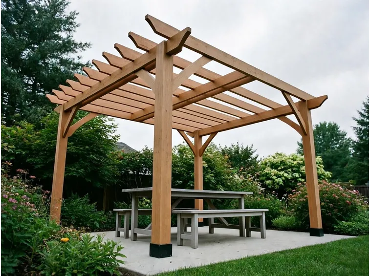 Semplice tettoia legno
