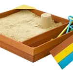 Sabbiera bambini rettangolare coperchio