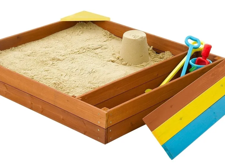 Sabbiera bambini rettangolare coperchio