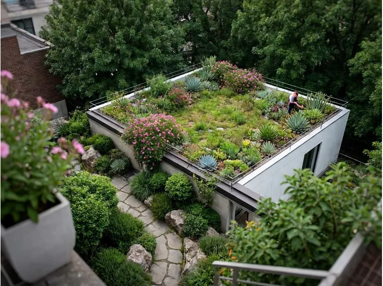 Esempio di giardino pensile