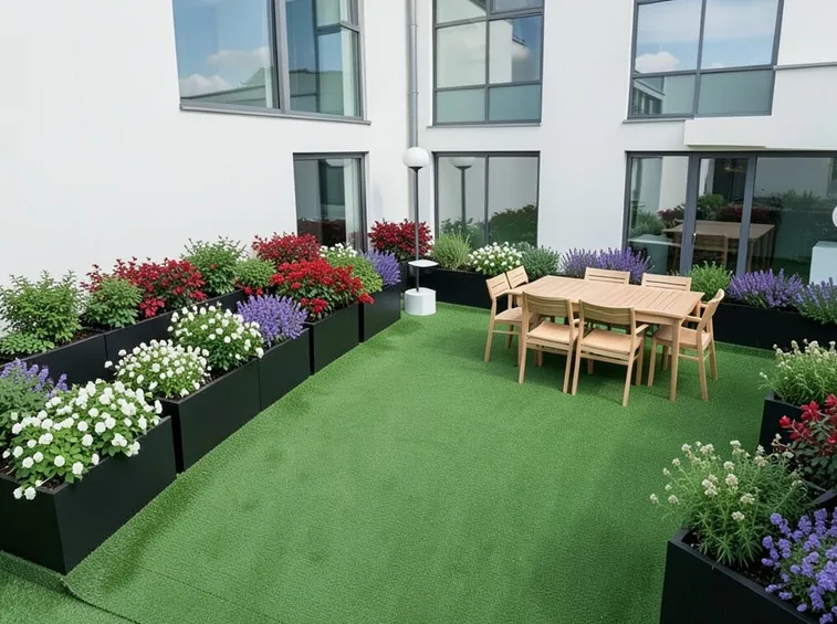 Giardino pensile su ampia terrazza