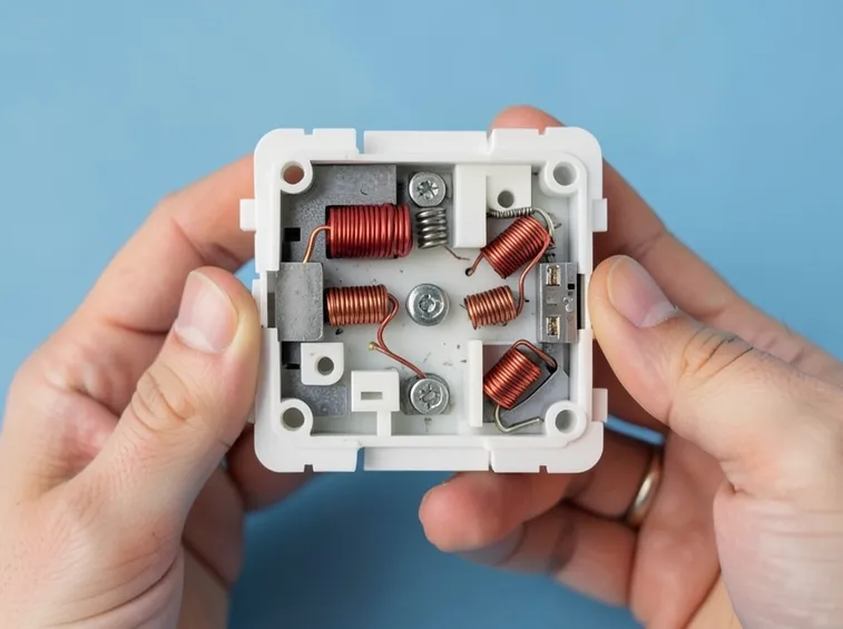 I componenti interni dell'interruttore magnetotermico