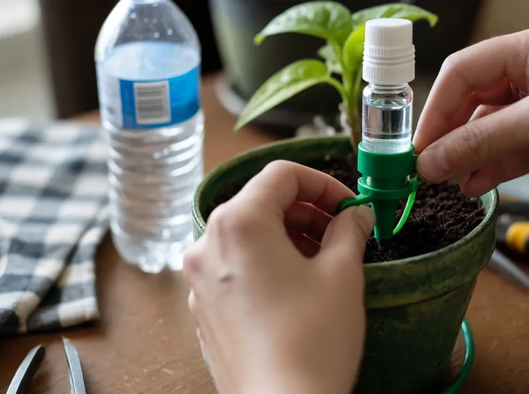 Irrigazione a goccia su vaso