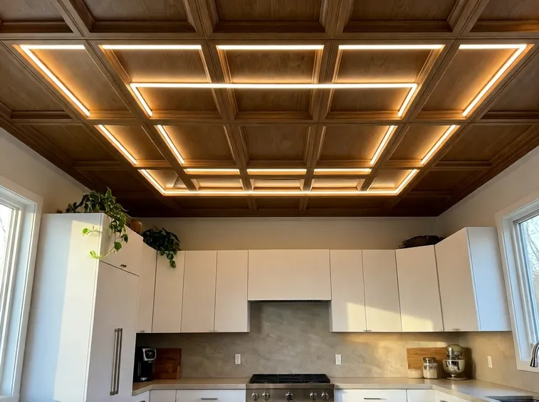 Soffitto con strisce led
