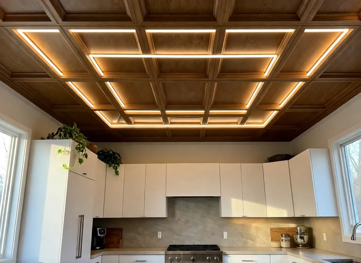Soffitto con strisce led
