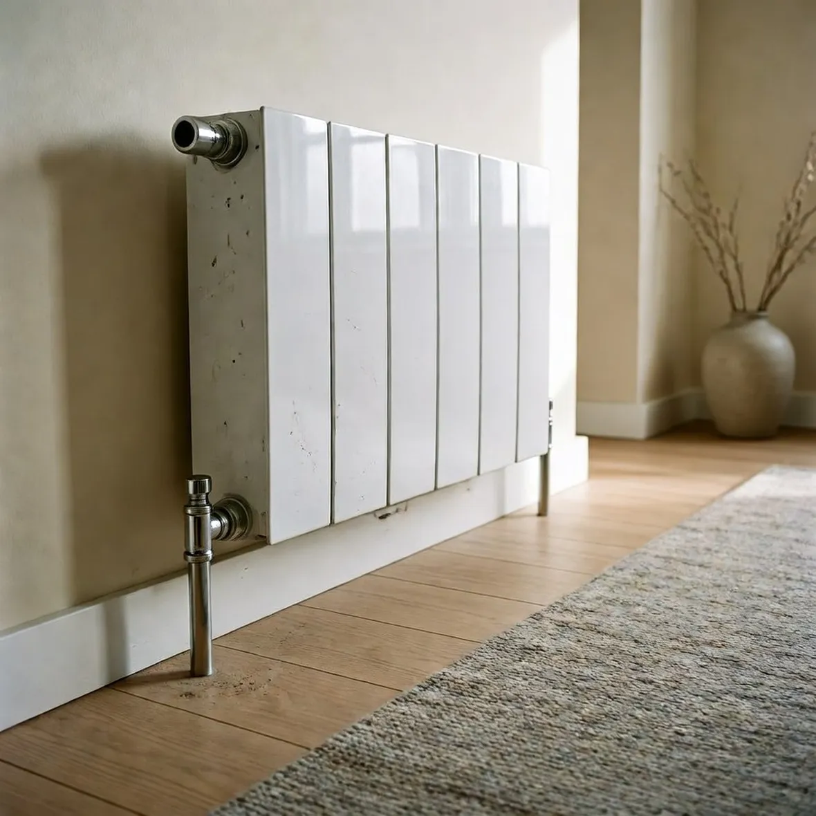 L'installazione di un termosifone bianco