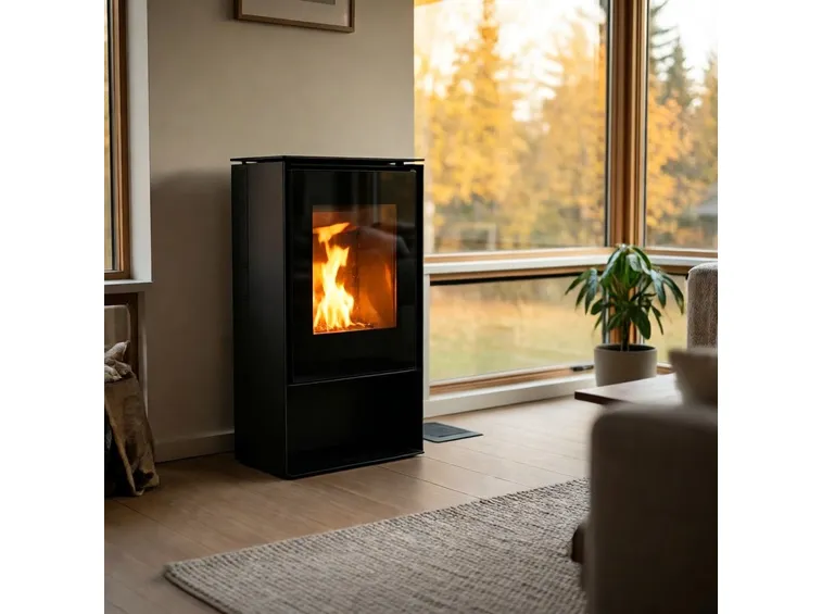Termostufa a pellet contemporanea