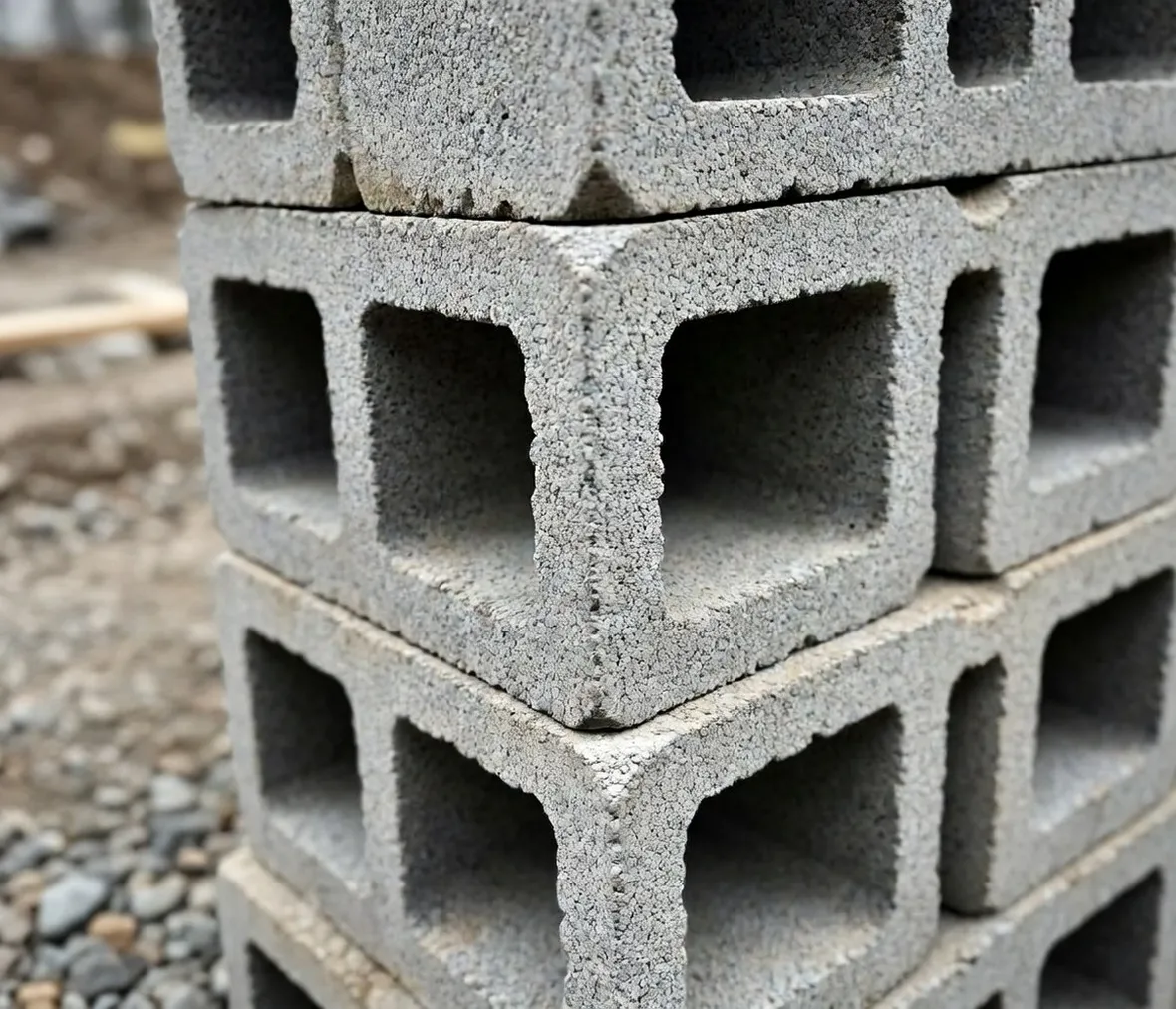 Alcuni blocchi calcestruzzo