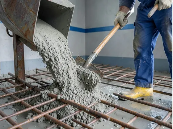 Gettata di calcestruzzo per edilizia