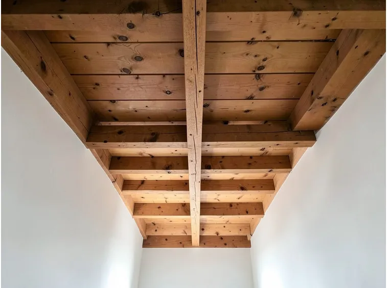 Solaio con travi in legno