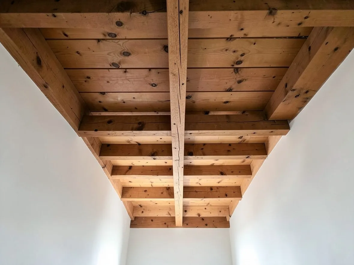 Solaio con travi in legno